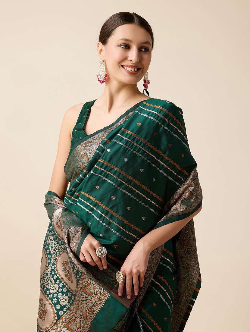 women self design banarasi saree with blouse - 22000027 - Standard Image - 5