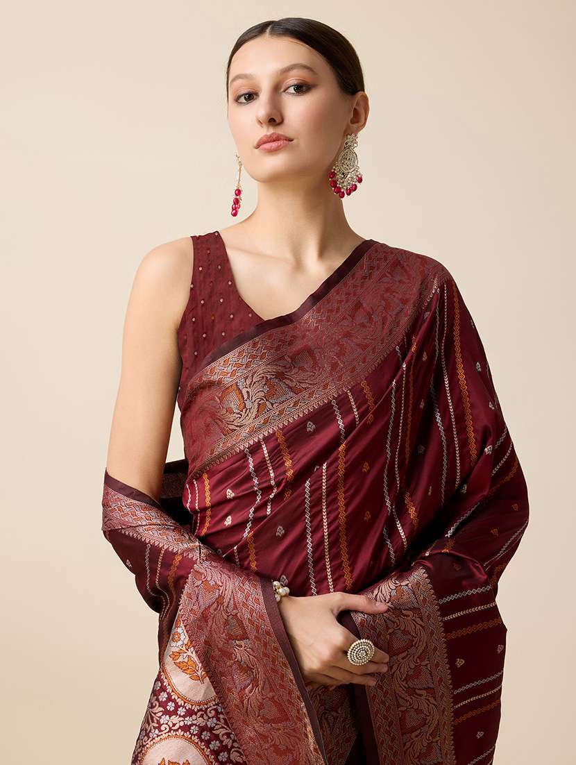 women self design banarasi saree with blouse - 22000028 -  Standard Image - 5