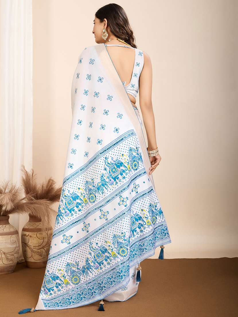 women self design bordered saree with blouse - 22000034 -  Standard Image - 3