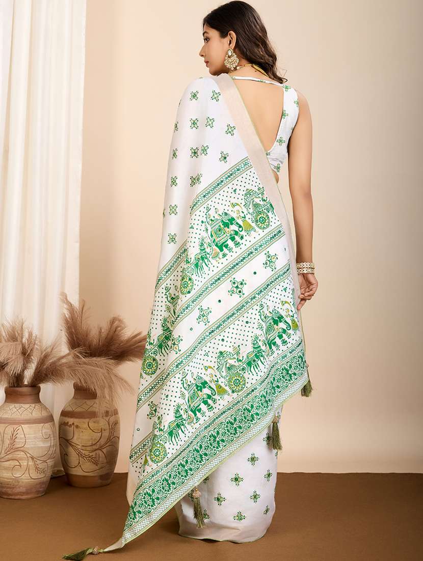 women self design bordered saree with blouse - 22000035 -  Standard Image - 3