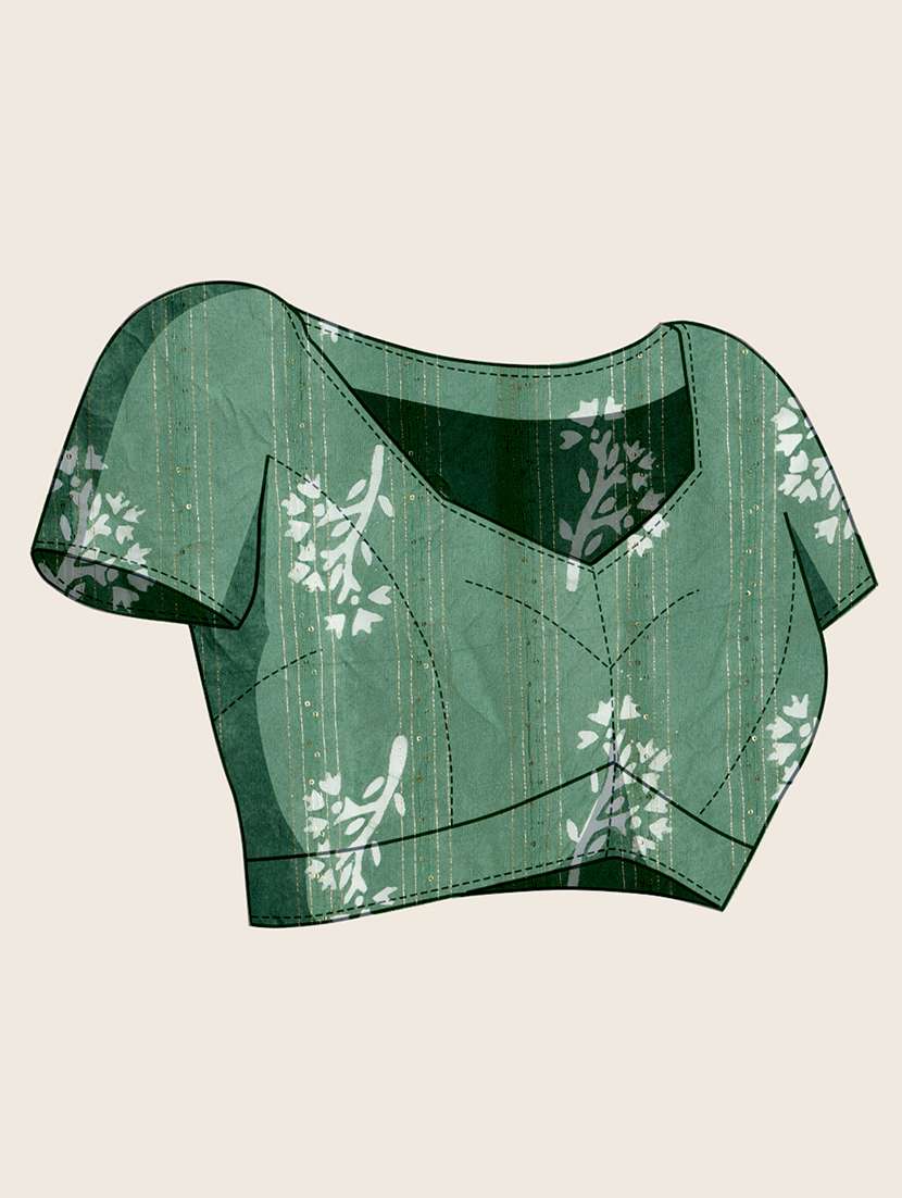 women printed casual wear saree with blouse - 22000040 -  Standard Image - 5