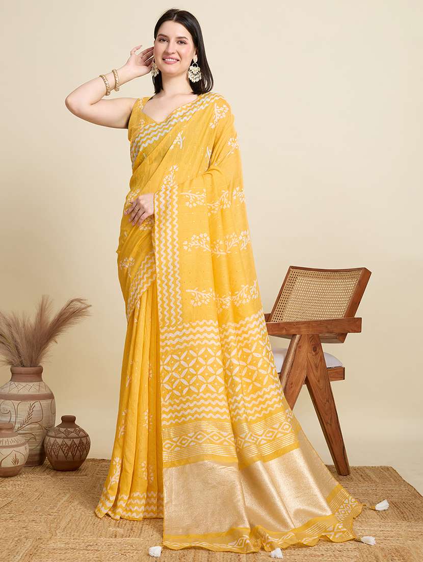 women printed casual wear saree with blouse - 22000042 - Zoom Image - 0