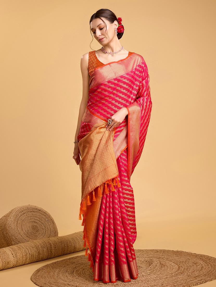 women self design banarasi saree with blouse - 22000045 - Standard Image - 3