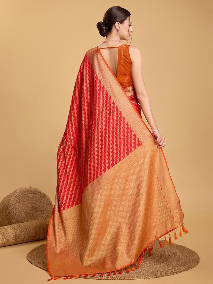 women self design banarasi saree with blouse - 22000047 - Standard Image - 3