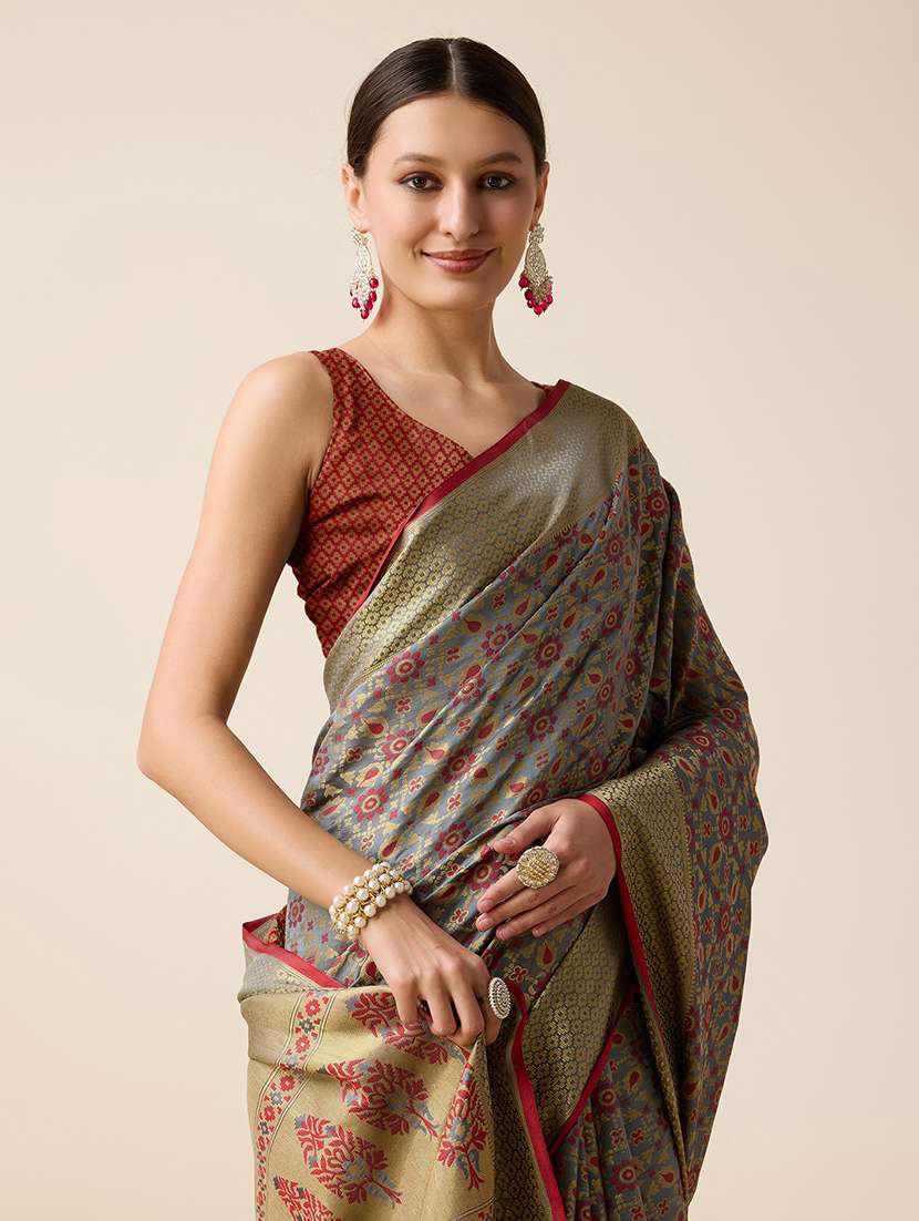 women self design banarasi saree with blouse - 22000049 -  Standard Image - 5