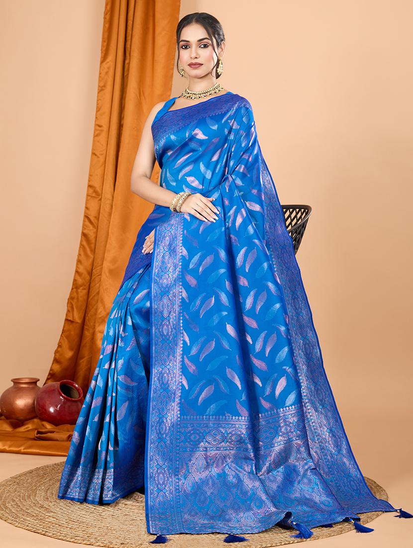 women self design banarasi saree with blouse - 22000055 - Standard Image - 5