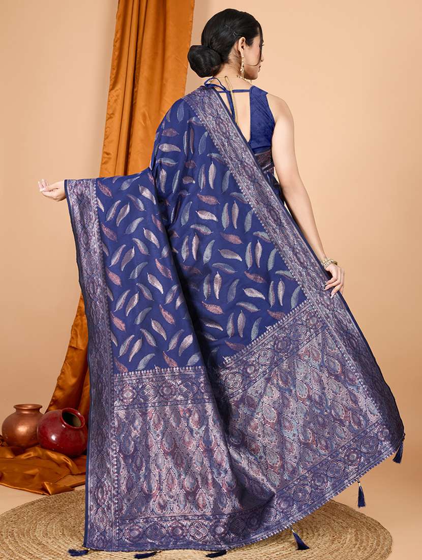 women self design banarasi saree with blouse - 22000057 -  Standard Image - 3