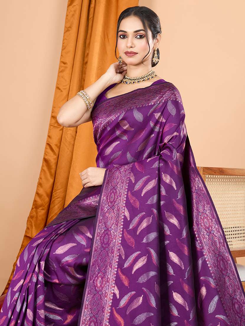 women self design banarasi saree with blouse - 22000059 -  Standard Image - 3