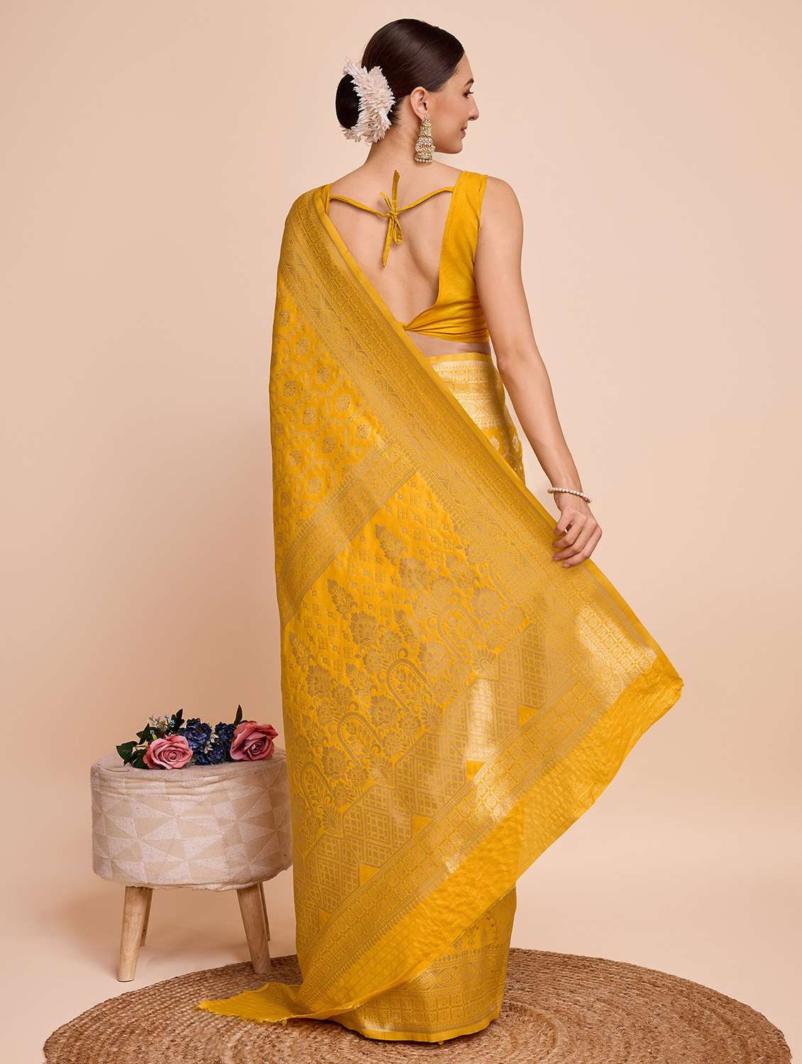 women self design banarasi saree with blouse - 22000060 -  Standard Image - 3