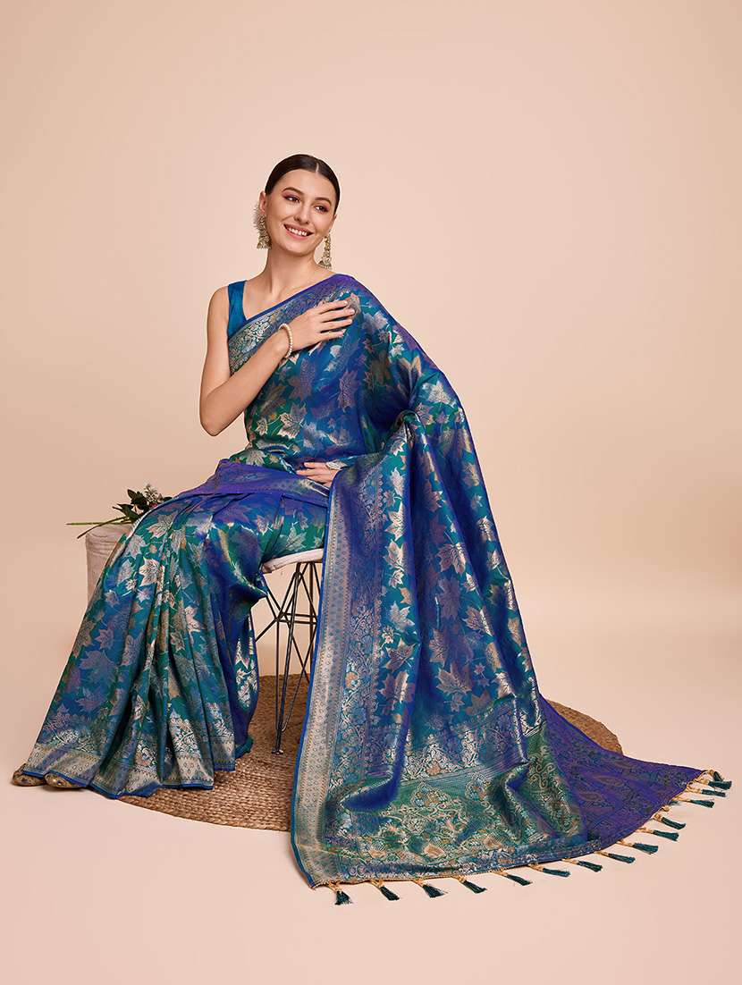 women self design banarasi saree with blouse - 22000062 - Standard Image - 3