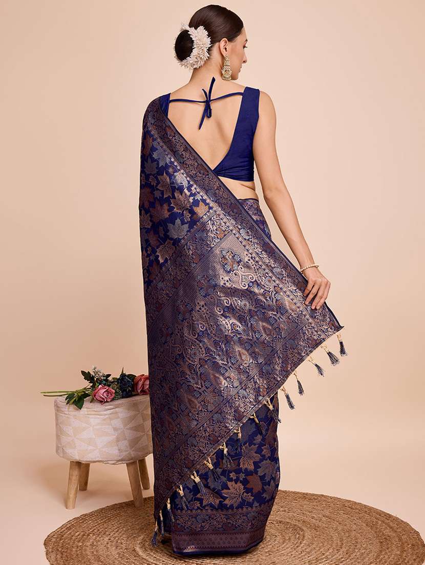 women self design banarasi saree with blouse - 22000063 -  Standard Image - 3