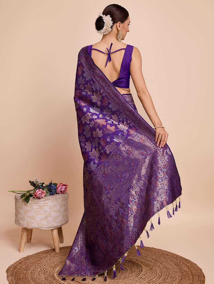 women self design banarasi saree with blouse - 22000066 -  Standard Image - 3