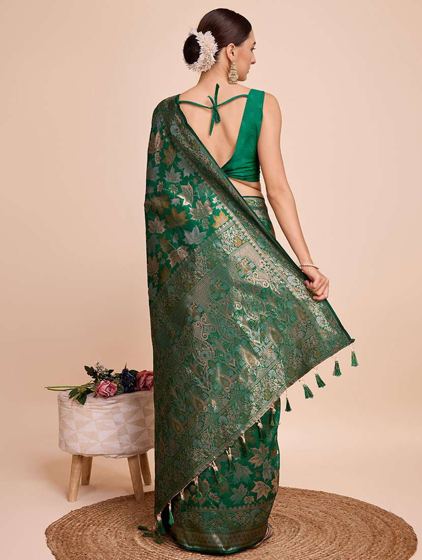 women self design banarasi saree with blouse - 22000067 - Standard Image - 3