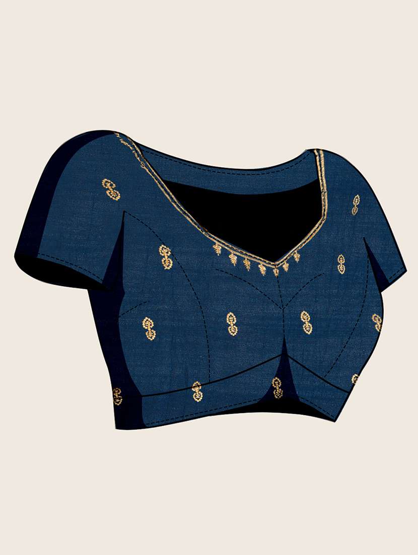 women solid with work zari work bordered saree with blouse - 22000071 -  Standard Image - 5