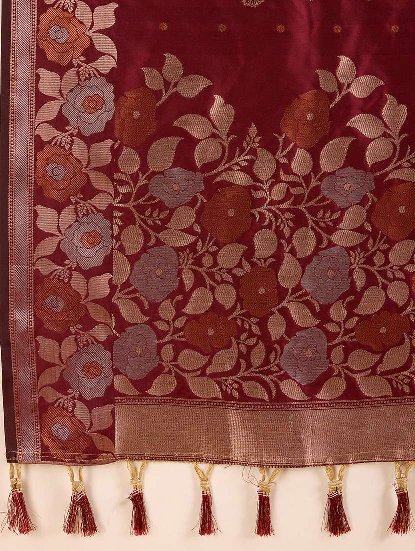 women floral banarasi saree with blouse - 22000078 -  Standard Image - 5