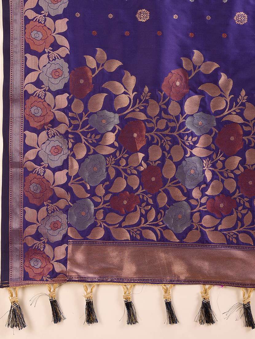 women floral banarasi saree with blouse - 22000079 -  Standard Image - 5