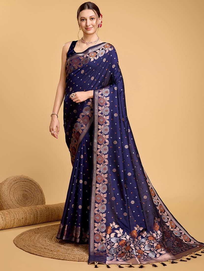 women floral banarasi saree with blouse