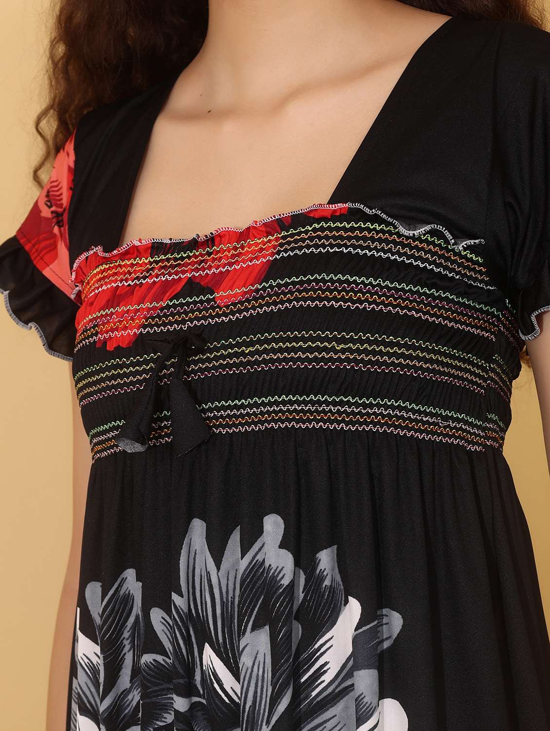 women pack of 2 floral print short sleeve nighty - 22000100 -  Standard Image - 5