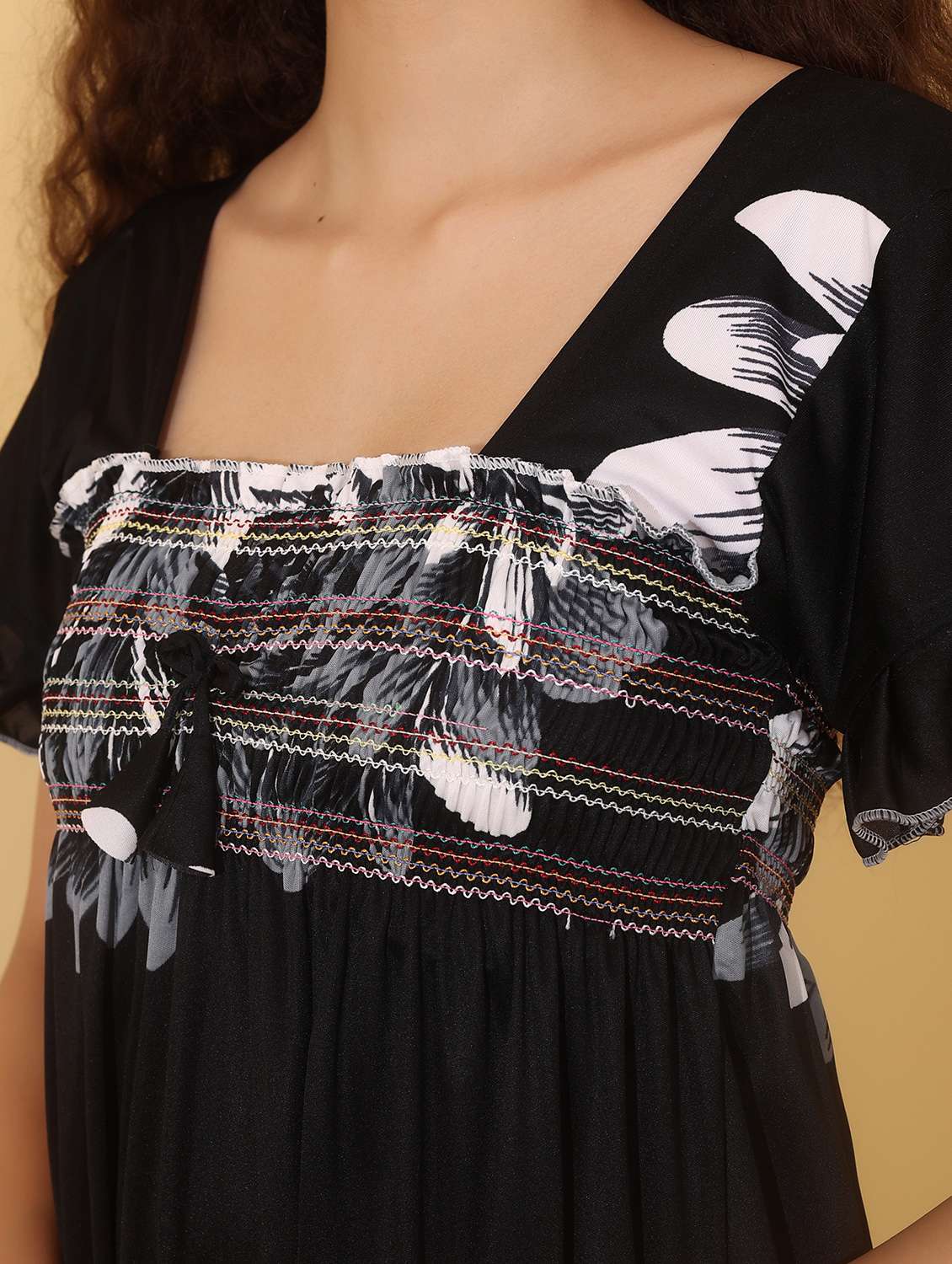 women pack of 2 floral print short sleeve nighty - 22000109 -  Standard Image - 3