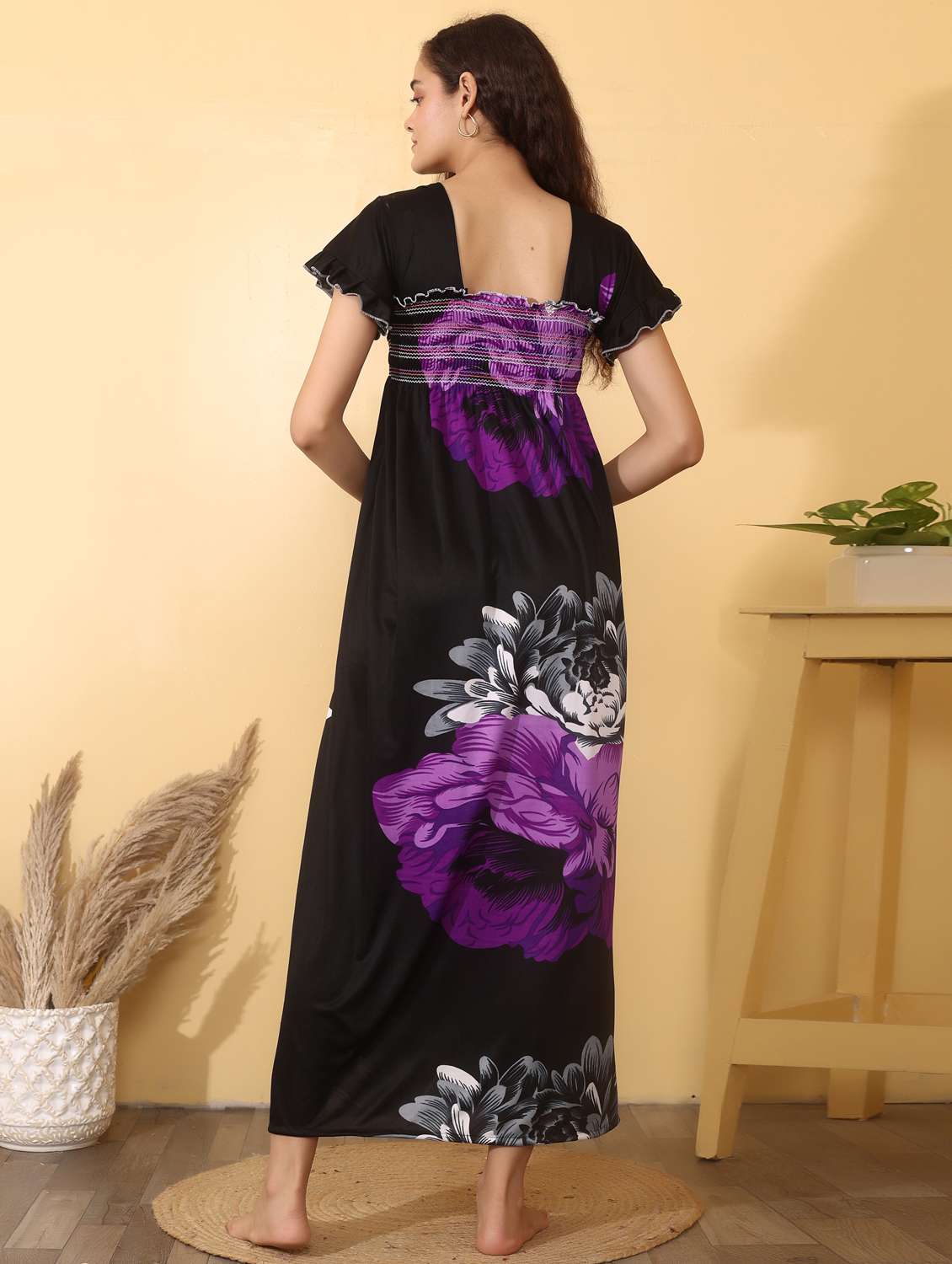 women pack of 2 floral print short sleeve nighty - 22000111 -  Standard Image - 5