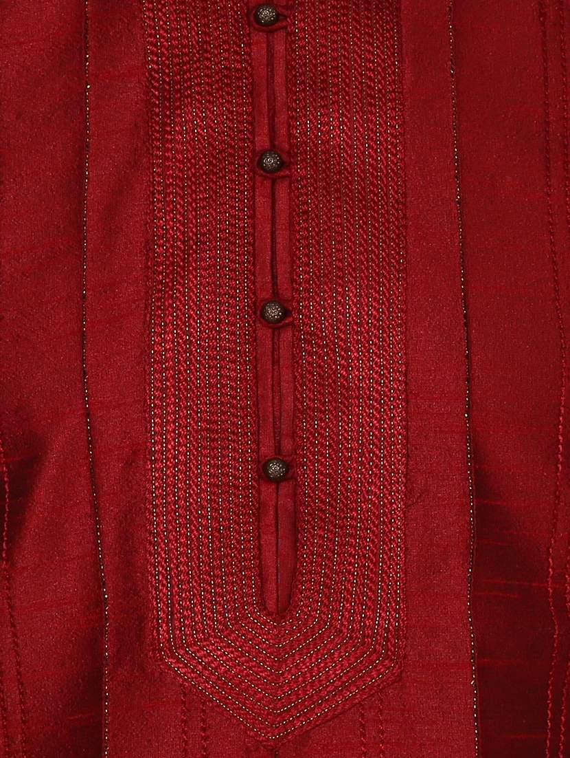 men solid mandarin neck kurta churidar ethnic wear set - 22000294 - Standard Image - 3