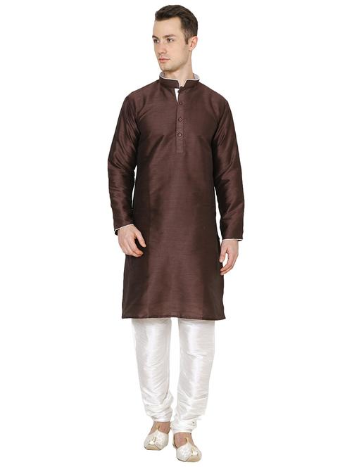men solid mandarin neck kurta churidar ethnic wear set - 22000405 -  Standard Image - 0