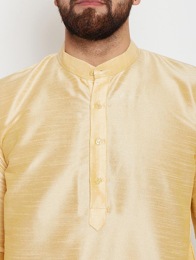 men solid long sleeve kurta and dhoti set - 22000885 - Standard Image - 3
