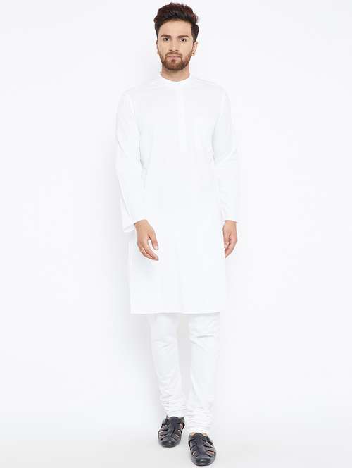 men solid long sleeve kurta and pyjama set - 22001013 -  Standard Image - 0