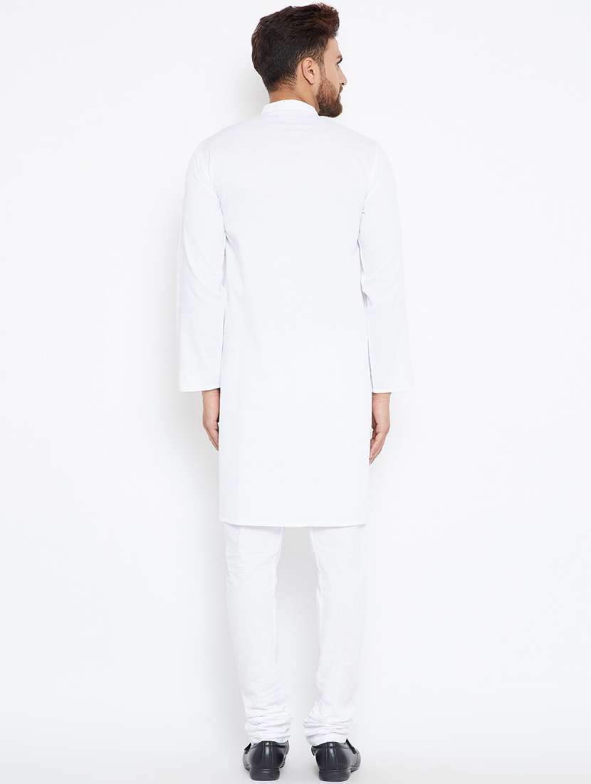 men solid long sleeve kurta and pyjama set - 22001013 - Standard Image - 3