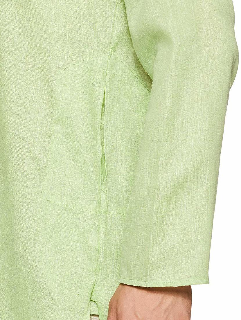 men solid mandarin neck long sleeve kurta - 22001029 - Standard Image - 3
