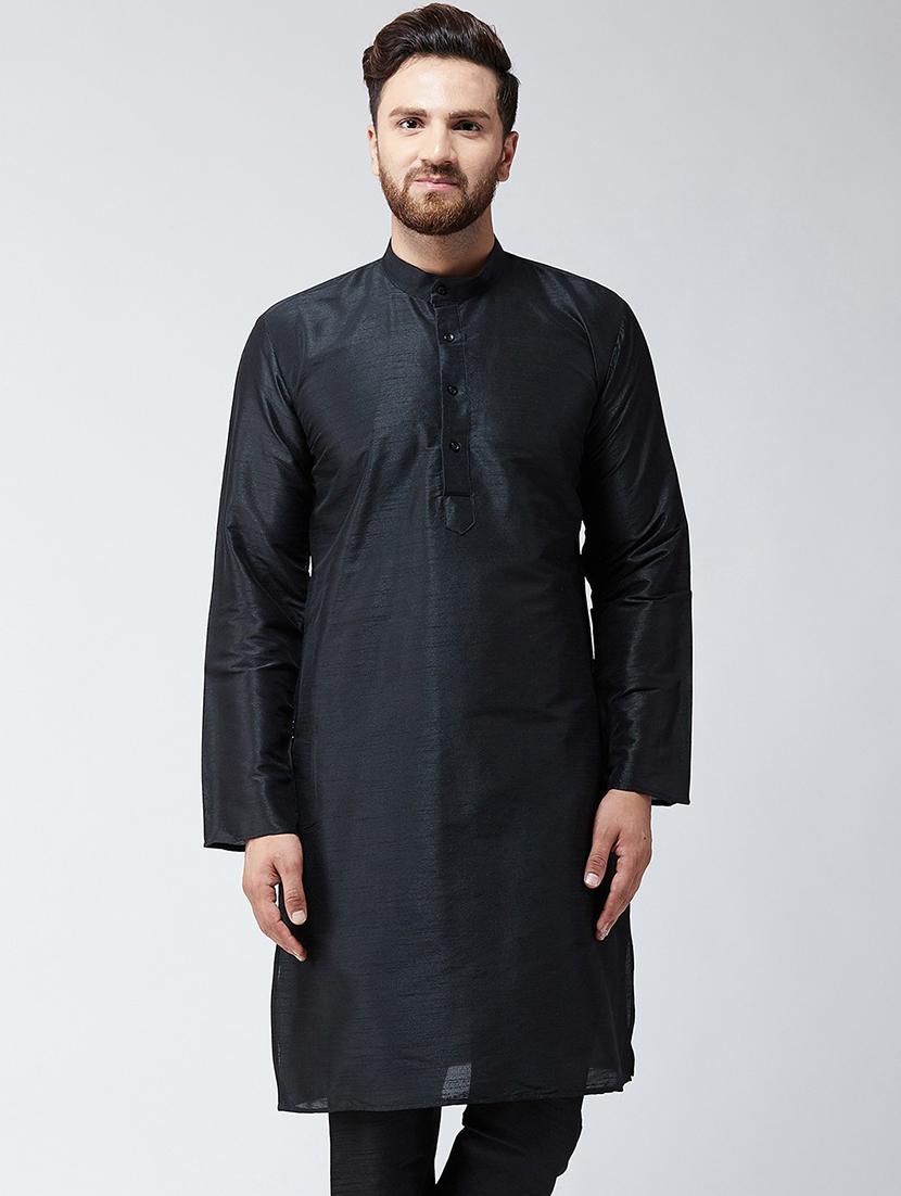 men self designed mandarin collar long sleeve kurta 