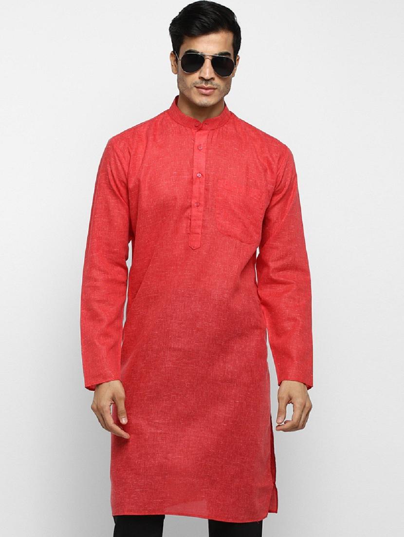 men solid mandarin collar long sleeve kurta  - 22001163 -  Zoom Image - 0