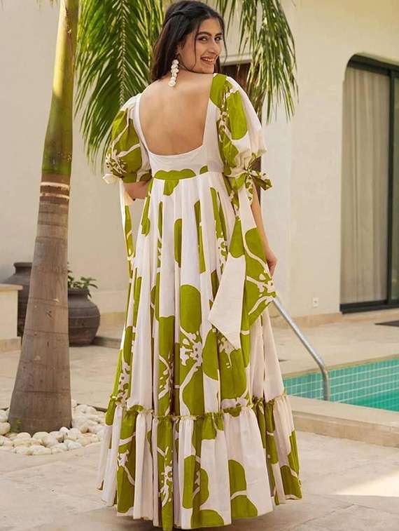 women floral print puff sleeve tiered maxi dress - 22001266 -  Standard Image - 3