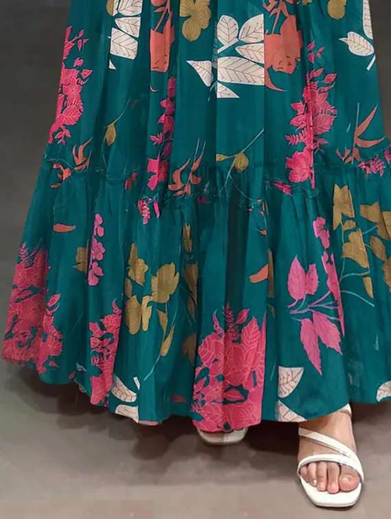 women floral printed puff sleeve tiered dress - 22001277 -  Standard Image - 5