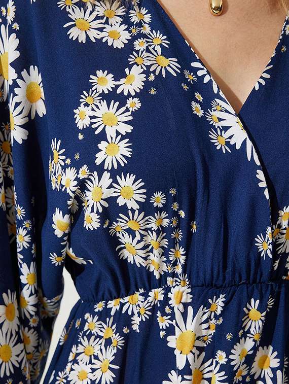 women floral print short sleeve a-line dress - 22001280 -  Standard Image - 3