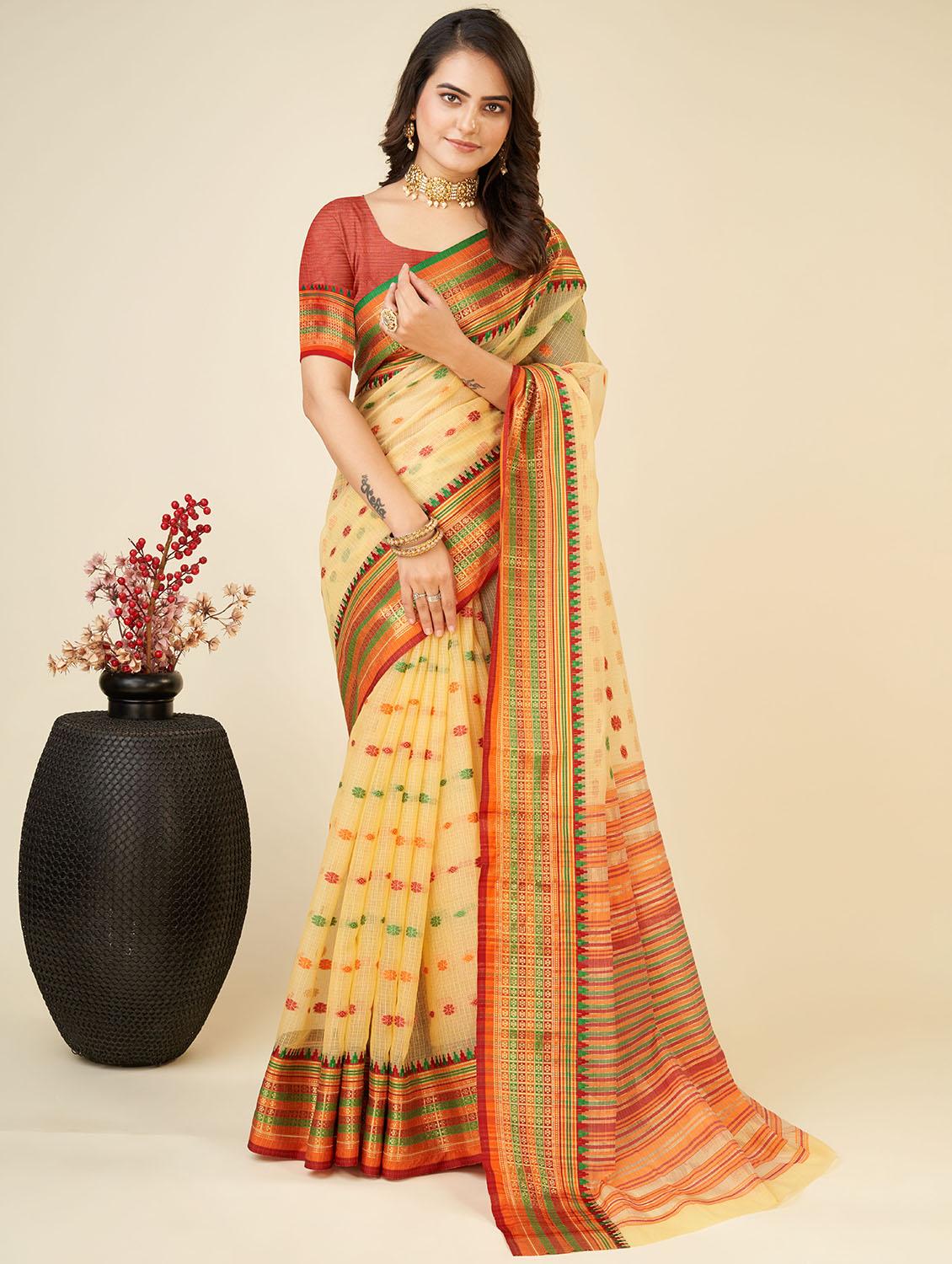 women self design bordered saree with blouse - 22001301 - Zoom Image - 0