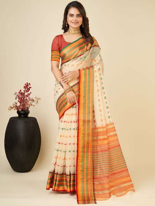women self design bordered saree with blouse - 22001302 -  Standard Image - 0