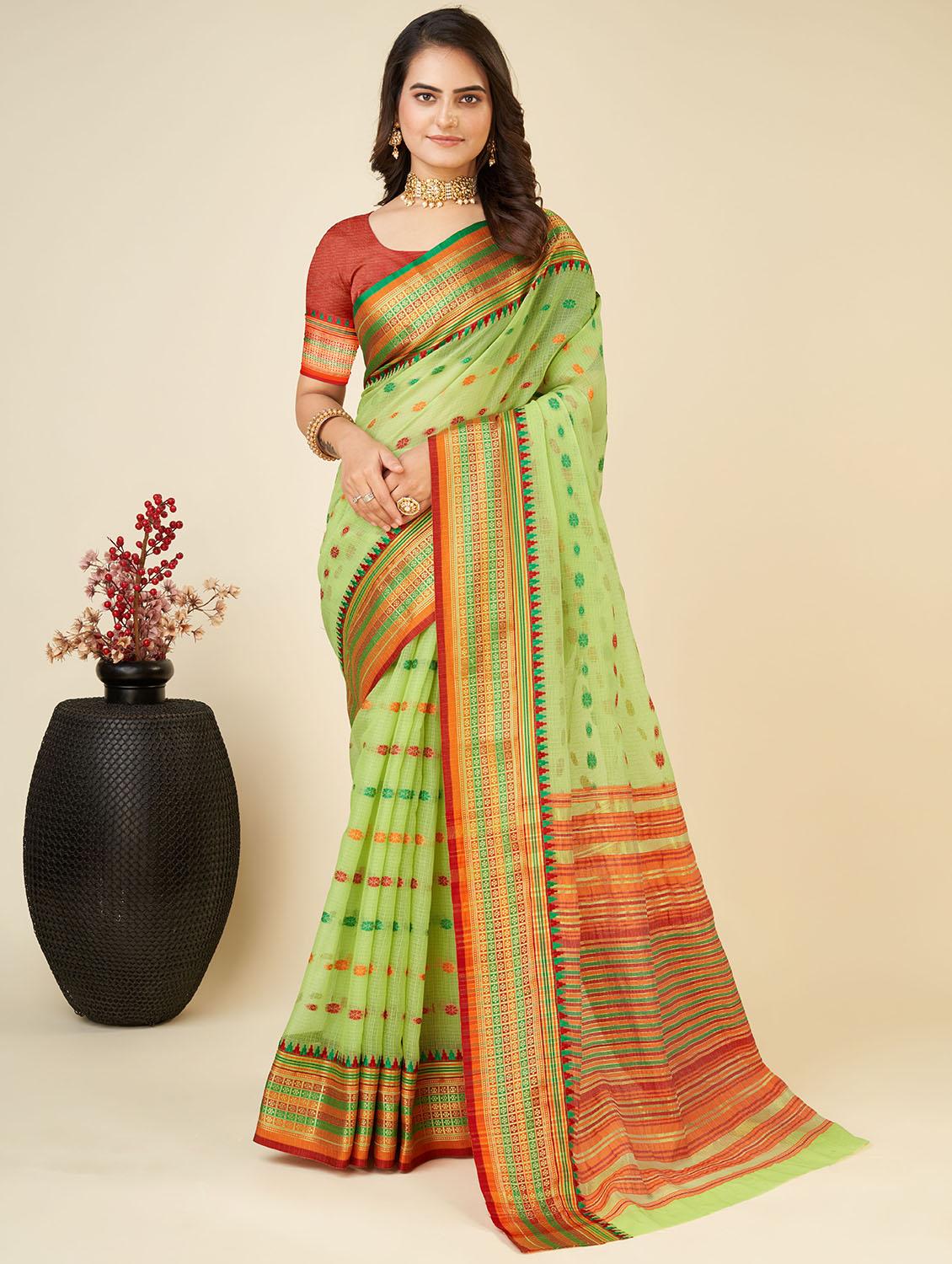 women self design bordered saree with blouse - 22001303 - Zoom Image - 0