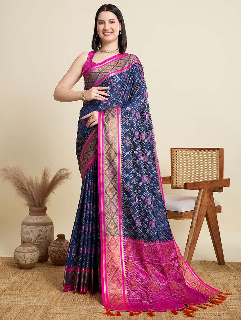 women self design patola saree with blouse