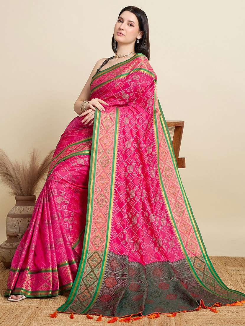 women self design patola saree with blouse - 22001328 -  Standard Image - 5