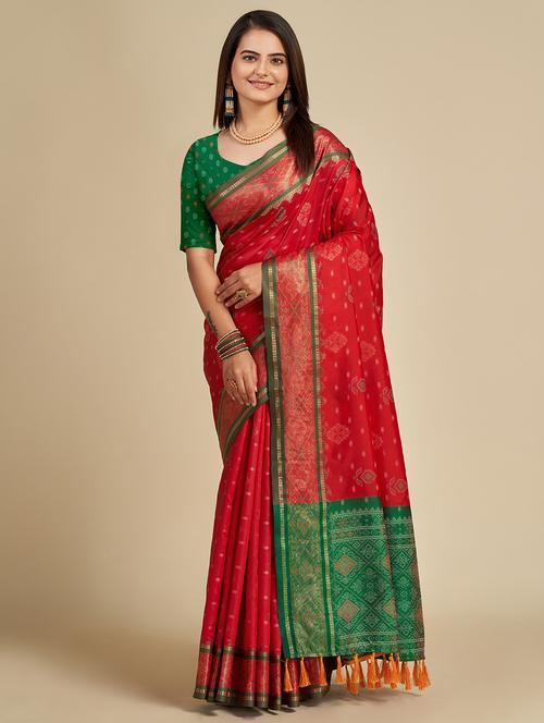 women self design patola saree with blouse - 22001335 - Standard Image - 0