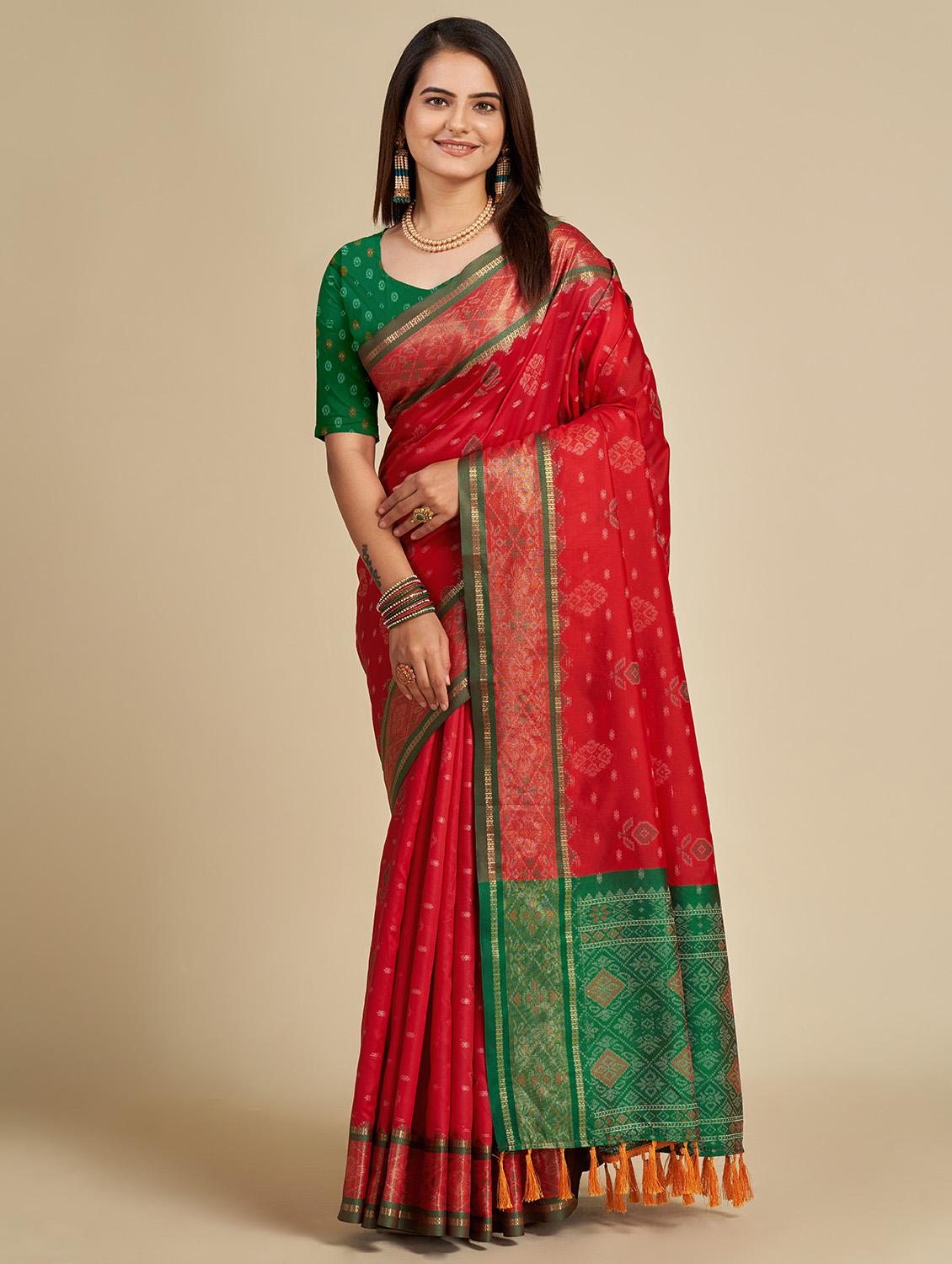 women self design patola saree with blouse - 22001335 - Zoom Image - 0