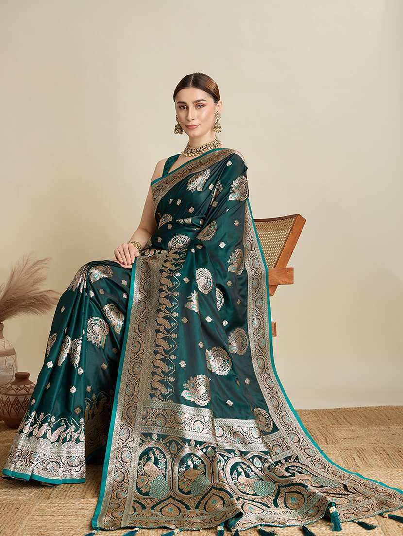 women self design banarasi saree with blouse - 22001344 -  Standard Image - 5