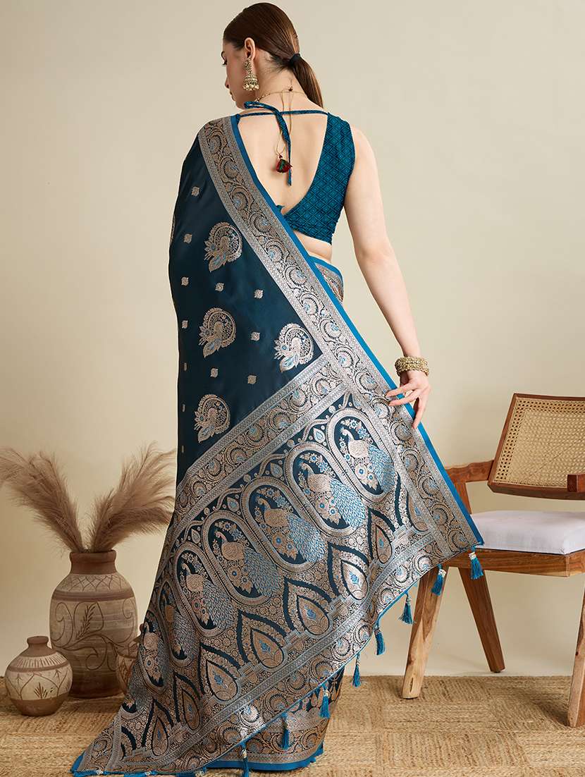 women self design banarasi saree with blouse - 22001345 -  Standard Image - 3