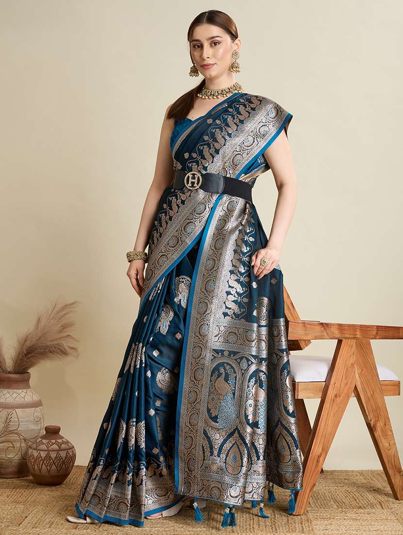 women self design banarasi saree with blouse - 22001345 -  Standard Image - 5