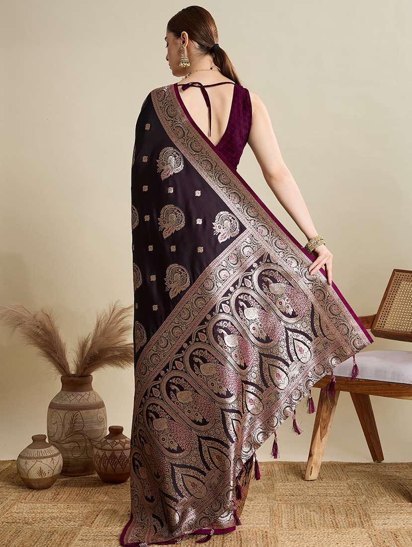 women self design banarasi saree with blouse - 22001346 -  Standard Image - 3