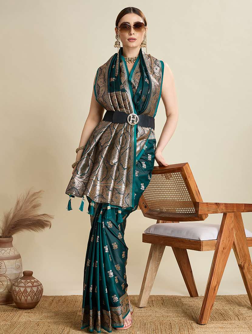 women self design banarasi saree with blouse - 22001349 -  Standard Image - 5