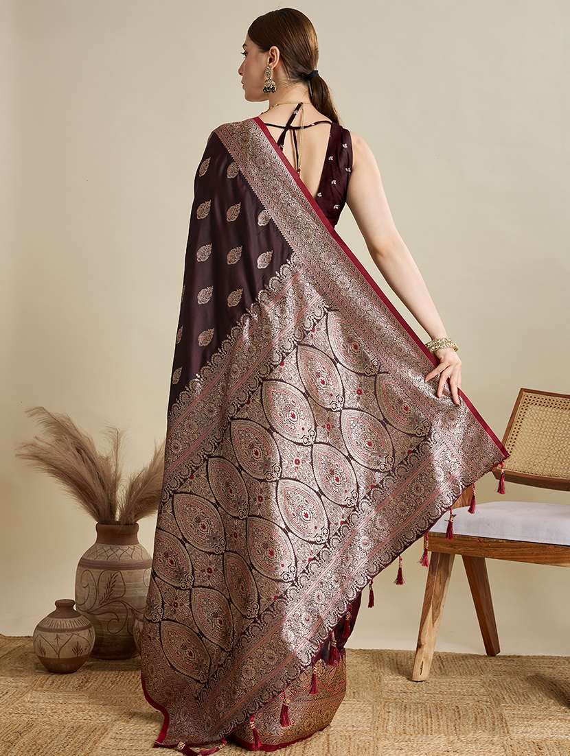 women self design banarasi saree with blouse - 22001352 -  Standard Image - 3