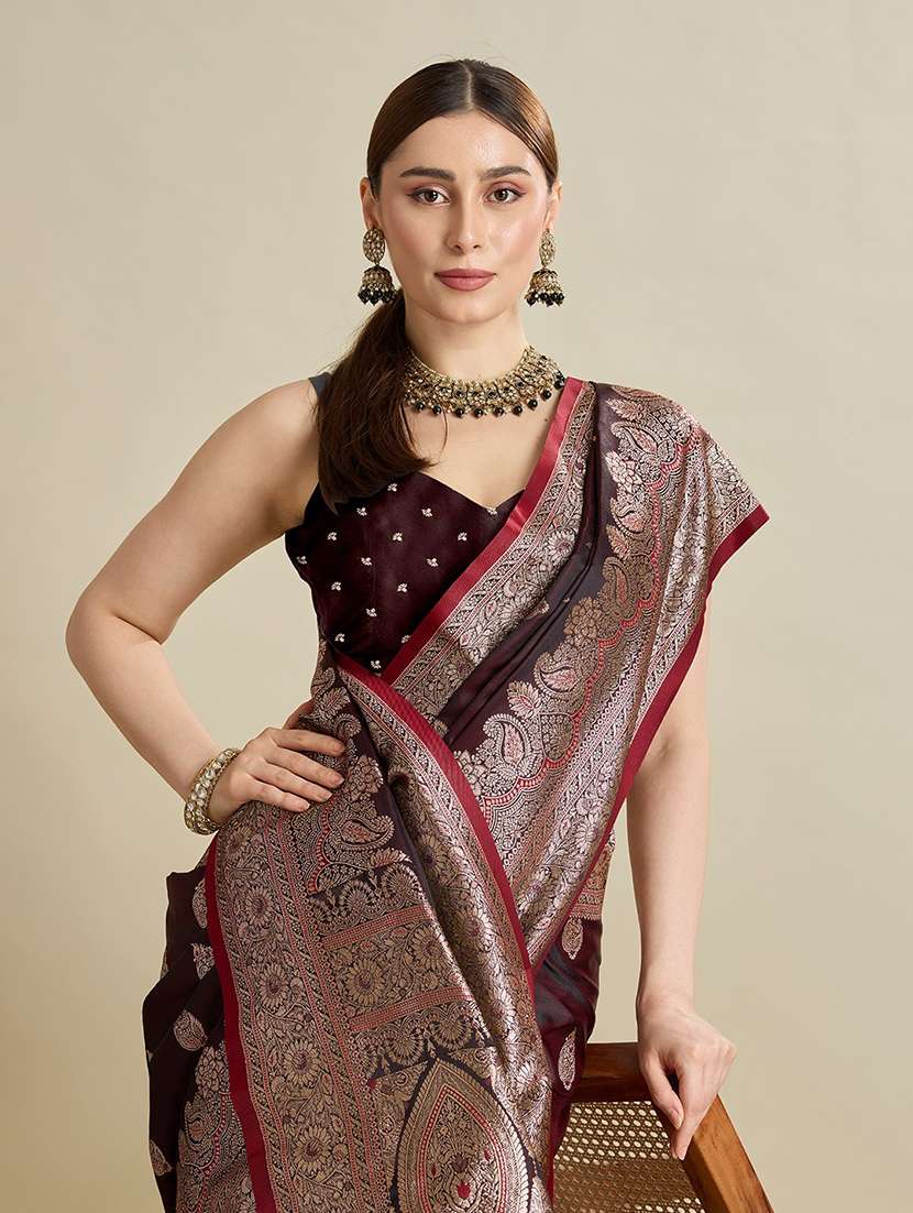 women self design banarasi saree with blouse - 22001352 -  Standard Image - 5