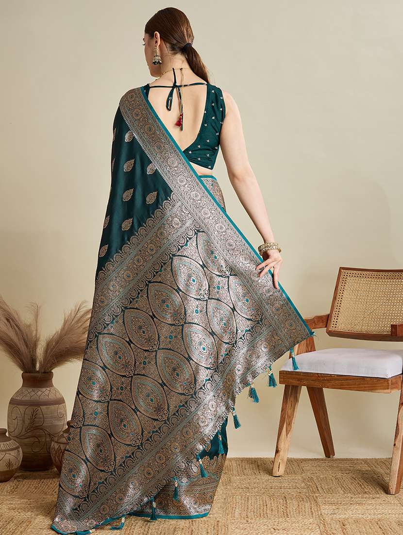 women self design banarasi saree with blouse - 22001354 - Standard Image - 3